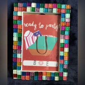 Red and Pink Mosaic Picture Frame Accents